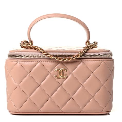 chanel beige vanity bag|Chanel vanity bag with handle.